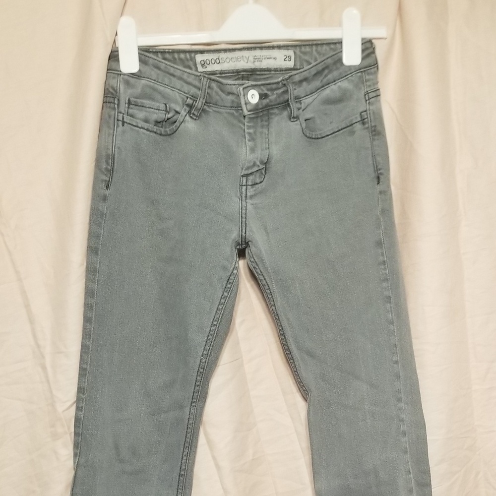 Good society organic gray straight leg jeans